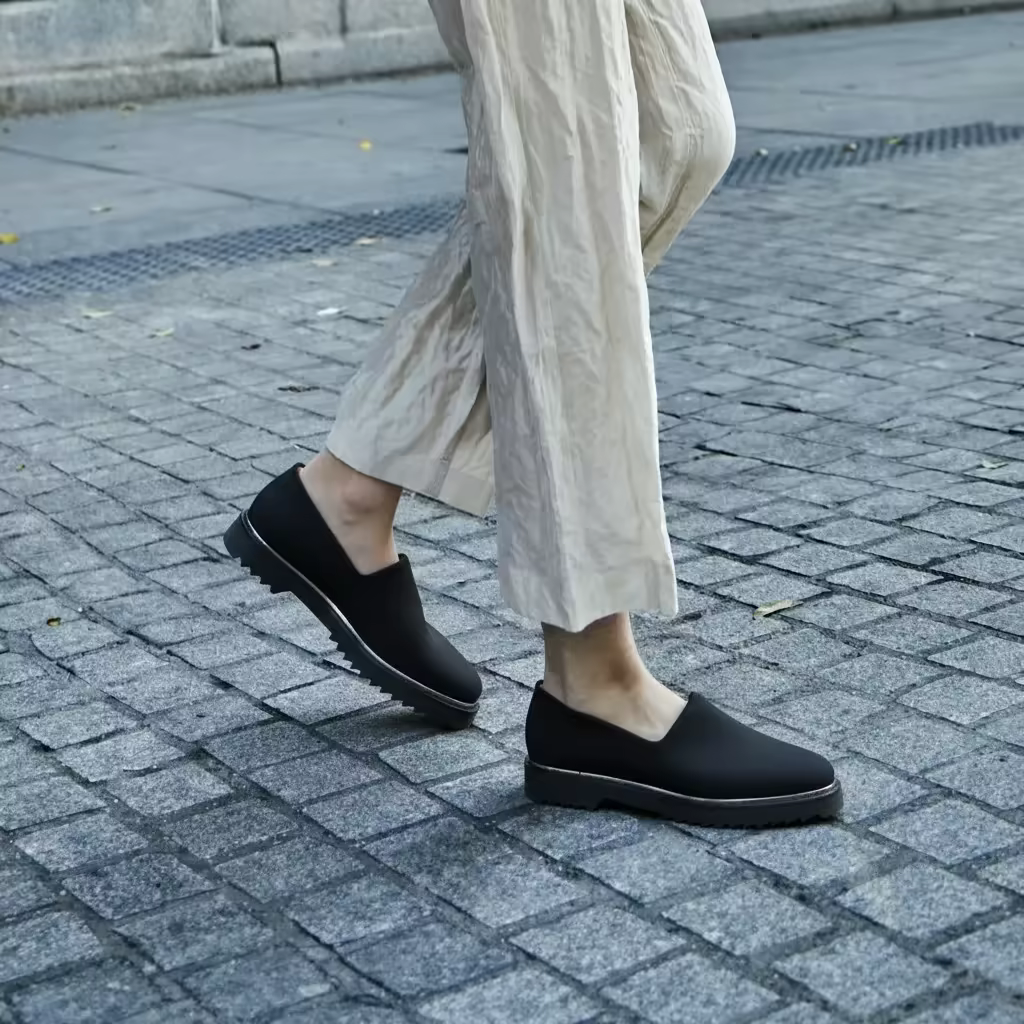 Black Slip-on On Feet